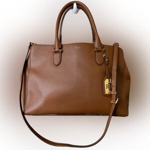 Lauren Ralph Lauren Tan Leather Satchel